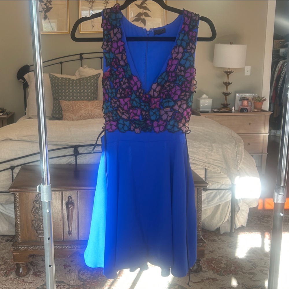NBD Blue and Purple Floral Dress
